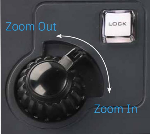 Zoom knob and lock button